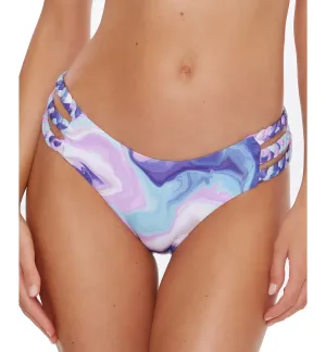 Blue Agate Braided-Straps Hipster Bikini Bottoms