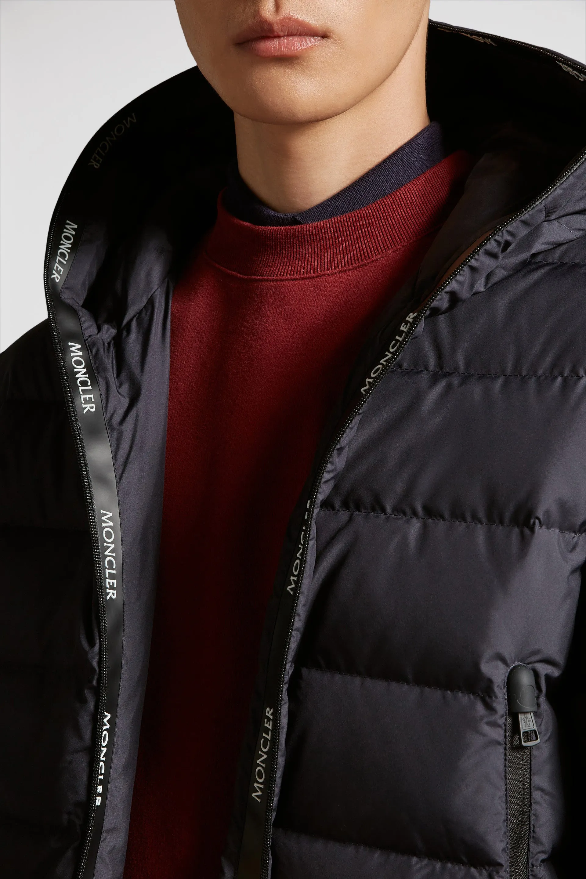 Blue Nylon Down Jacket