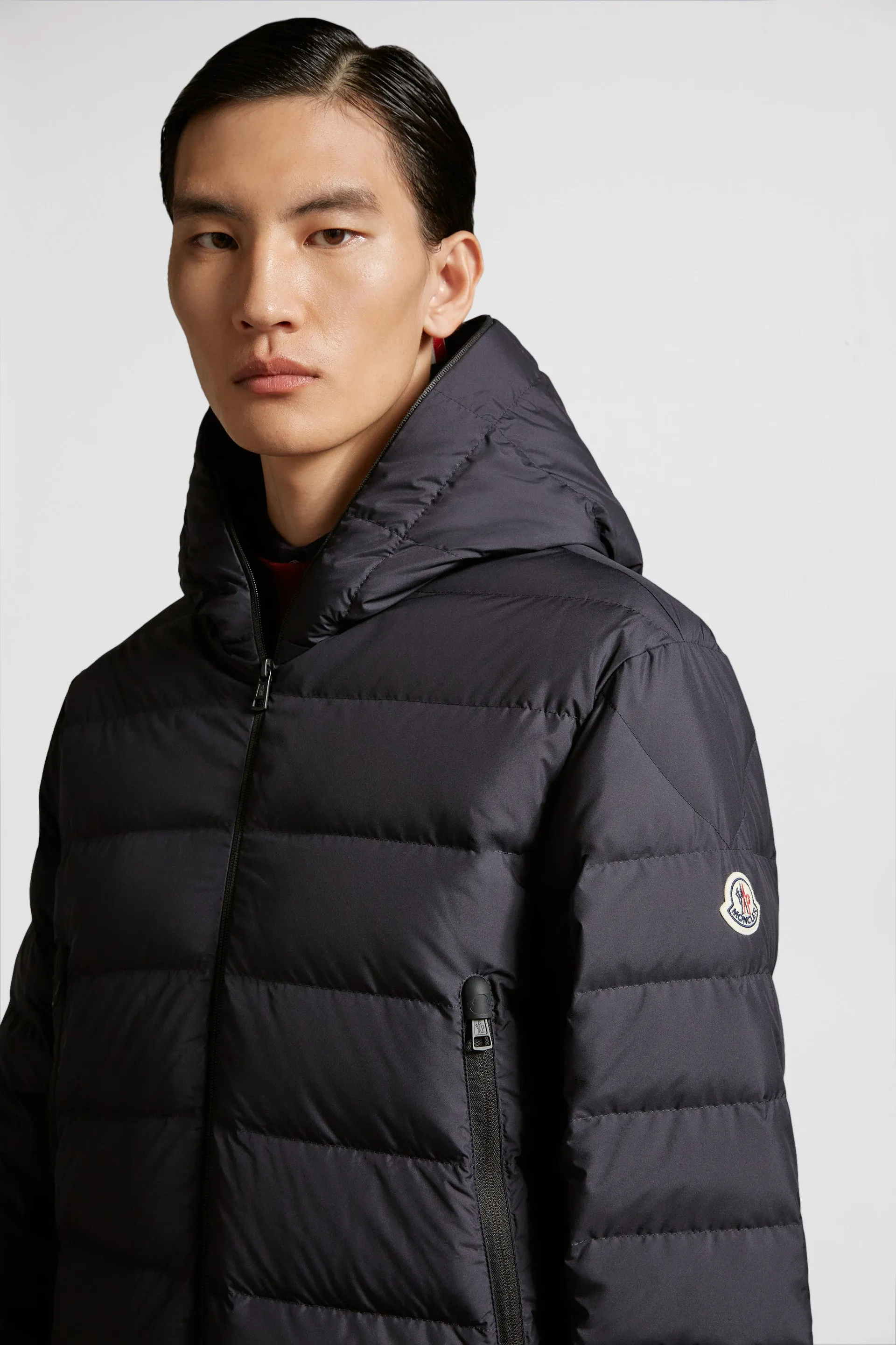 Blue Nylon Down Jacket