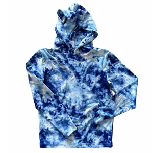 Blue Tie Dye Nylon Hoodie
