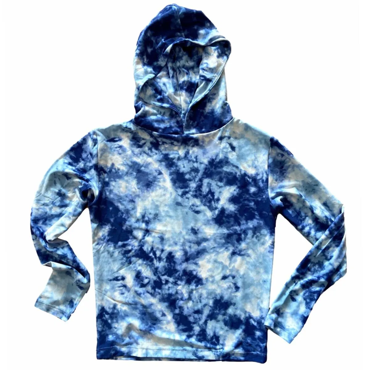 Blue Tie Dye Nylon Hoodie