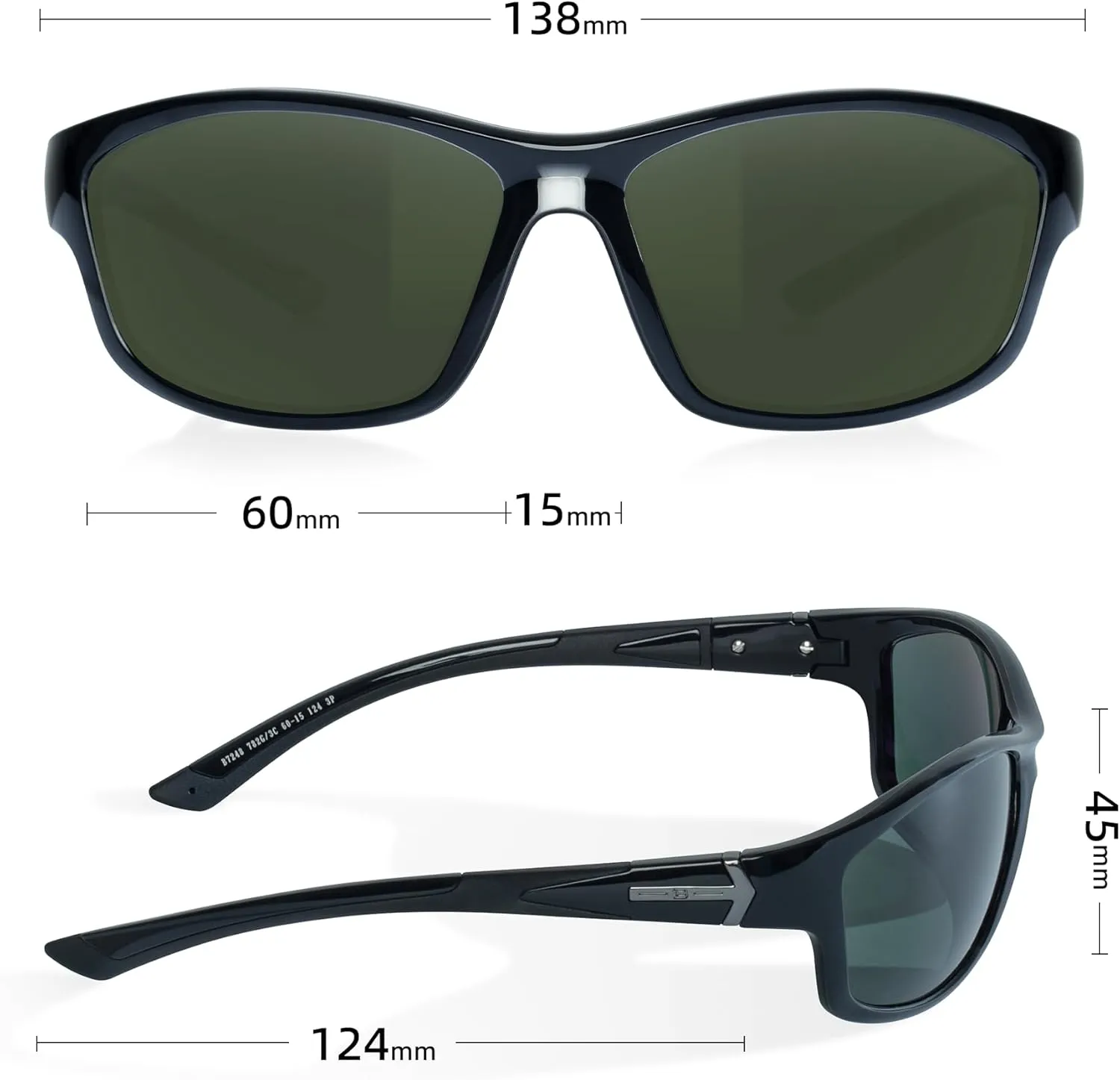 Bnus corning glass lens polarized sunglasses for men & Women italy made w. High Performance Plastic Lens option