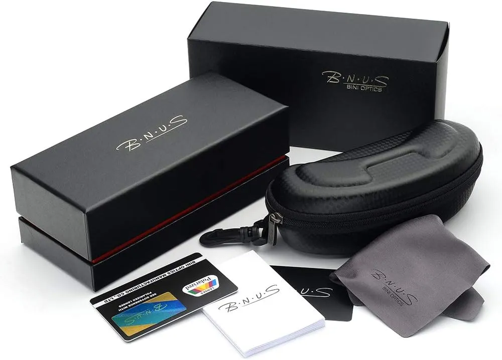 Bnus corning glass lens polarized sunglasses for men & Women italy made w. High Performance Plastic Lens option