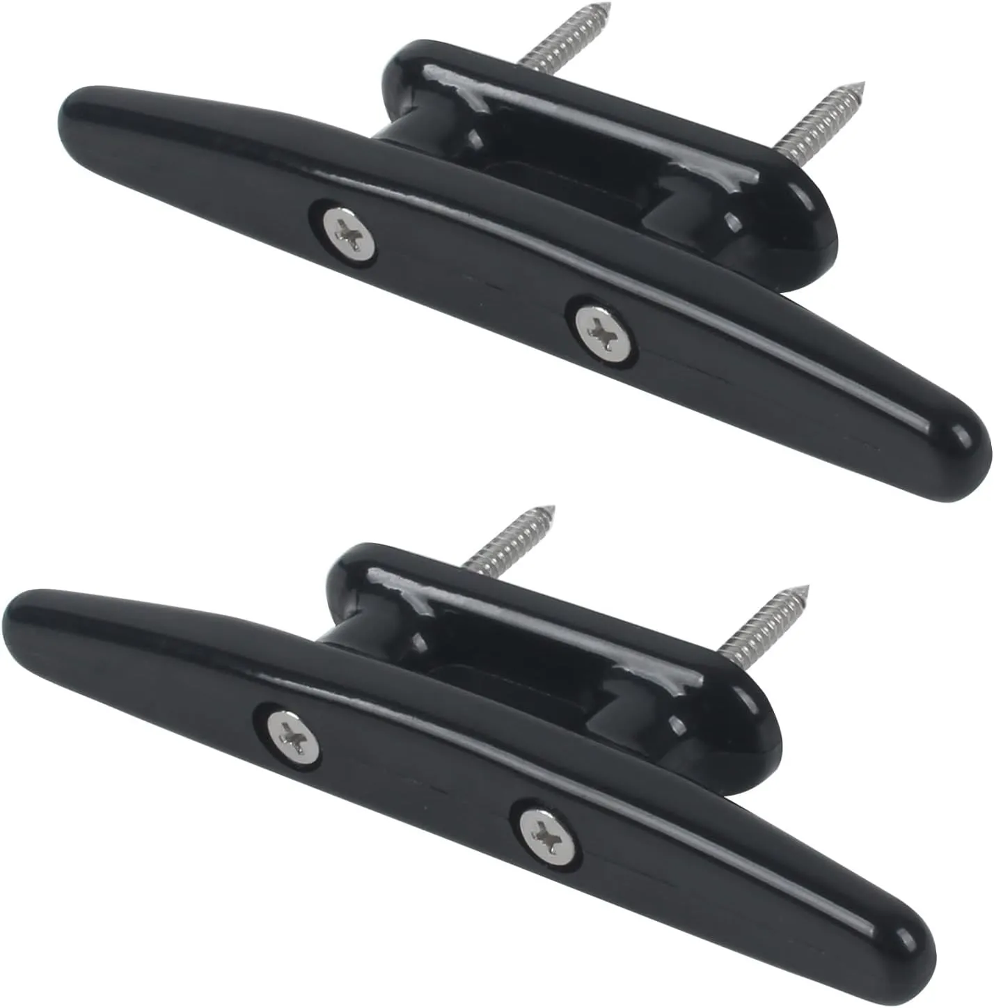 Boat Dock Cleats 4"/5"/6"/8" (4, 6 Pack) Black Nylon Boat Cleats with Hardware Boat Rope Cleat Tie Downs Dock Cleat