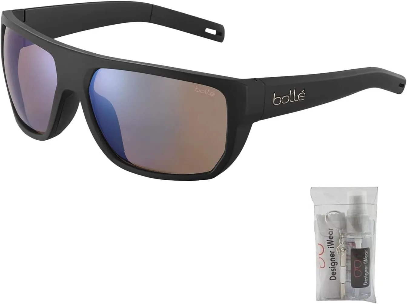 Bolle Vulture Rectangle Sunglasses for Men  BUNDLE With Designer iWear Eyewear Kit