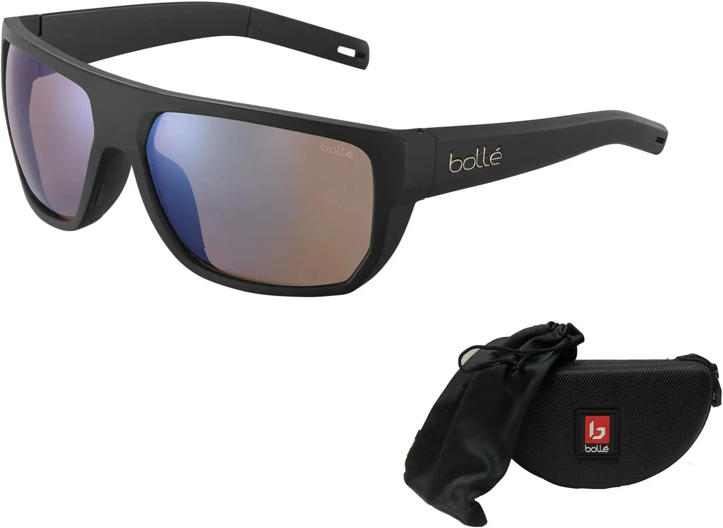 Bolle Vulture Rectangle Sunglasses for Men  BUNDLE With Designer iWear Eyewear Kit