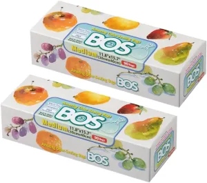 BOS Amazing Odor Sealing Disposable Bags for Diapers, Food Waste, Ostomy Bags, Pet Waste or any Sanitary Product Disposal -Durable and Unscented [Size:M, Color:White] (90 count, Pack of 2) (180 Bags)