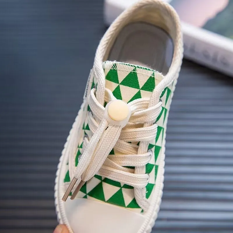 Boys Girls Shoes Kids Canvas Sneakers with Buckle Elastic Shoelaces(Toddler/Little Kid/Big Kid)