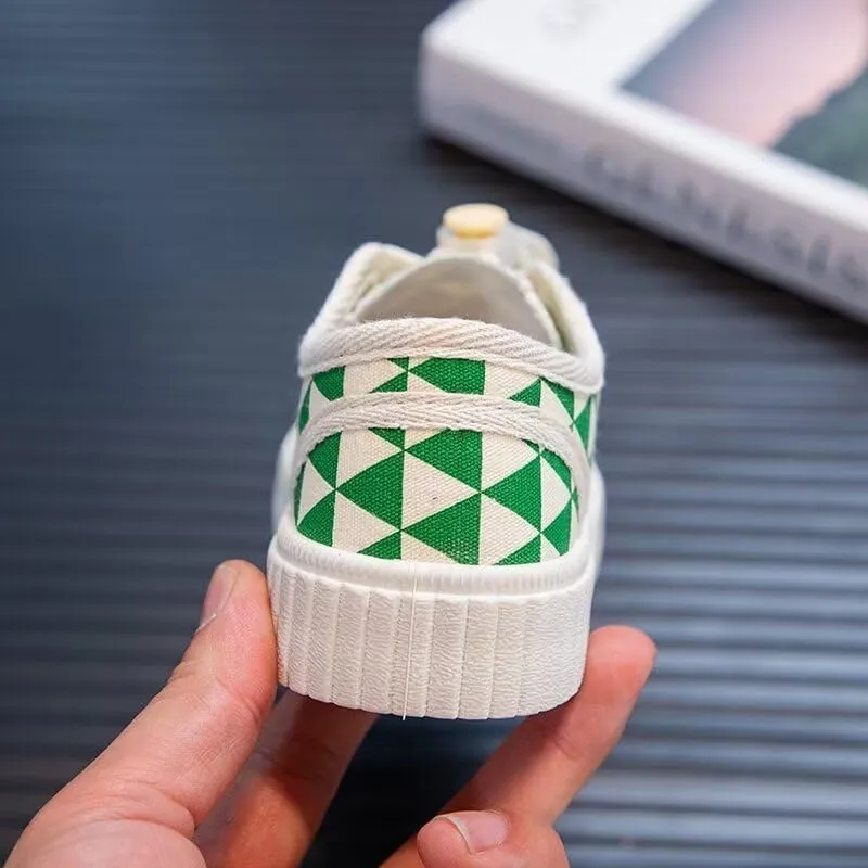 Boys Girls Shoes Kids Canvas Sneakers with Buckle Elastic Shoelaces(Toddler/Little Kid/Big Kid)