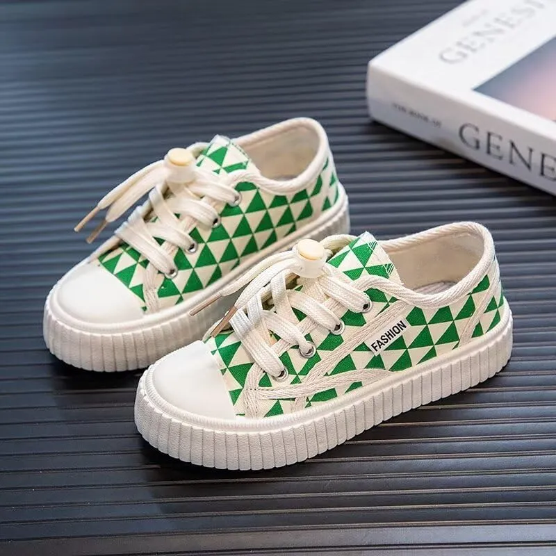 Boys Girls Shoes Kids Canvas Sneakers with Buckle Elastic Shoelaces(Toddler/Little Kid/Big Kid)