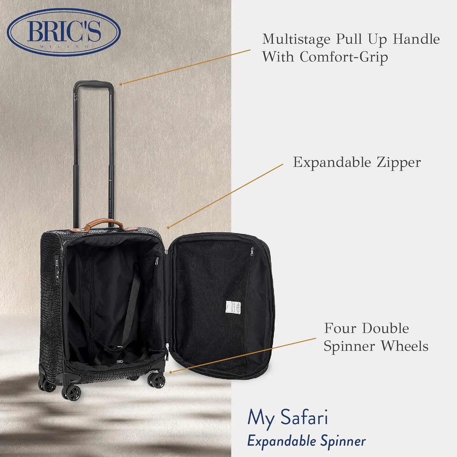 Bric's MY SAFARI 21" EXPANDABLE SPINNER - 001 BLACK