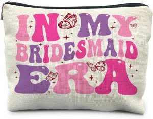 Bridesmaid Makeup Bag, Bridesmaid Gifts for Wedding Day, Bridal Party Gifts, Bridal Party Favors, Bridesmaid Thank You Gifts, Groovy In My Bridesmaid Era Cosmetic Bag Toiletry Bag