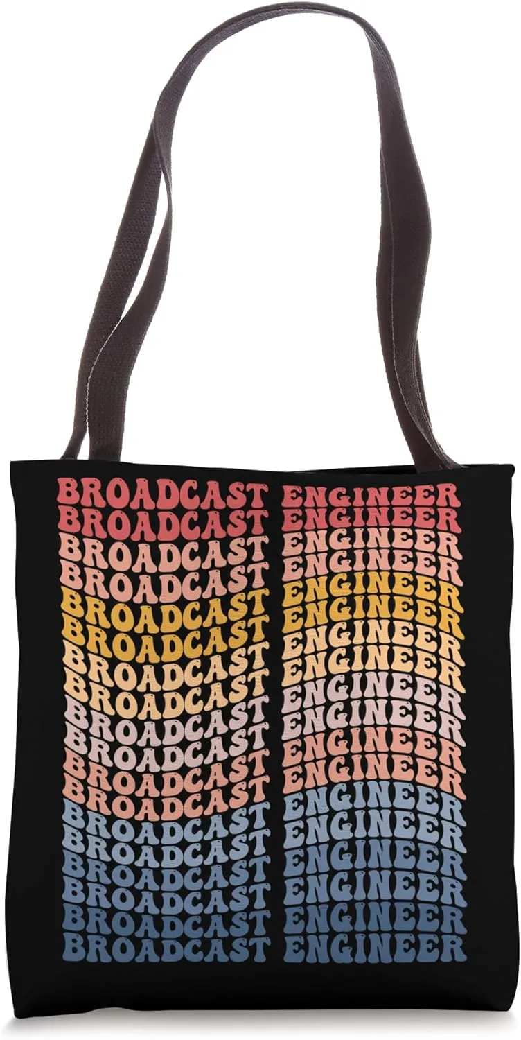Broadcast Engineer Groovy Retro Tote Bag