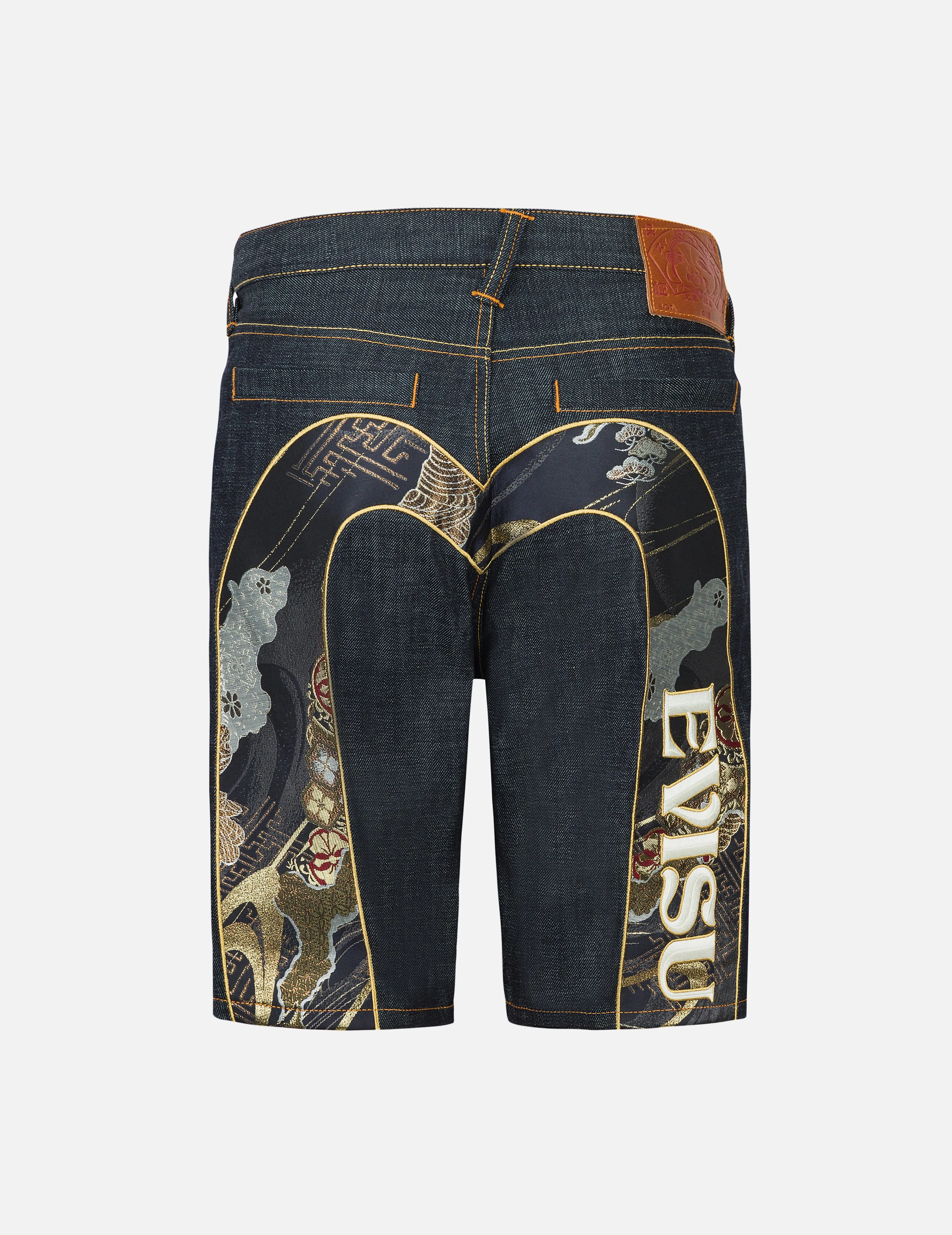 Brocade Daicock Appliqué and Logo Embrodiery Regular Fit Denim Shorts