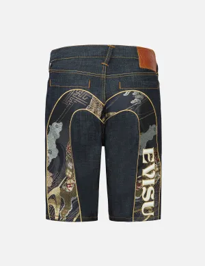 Brocade Daicock Appliqué and Logo Embrodiery Regular Fit Denim Shorts