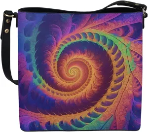 Bucket Bag Rainbow Stripes Shoulder Purses for Women, Tie Dye Hobo Tote Ladies Crossbody Bag PU Leather