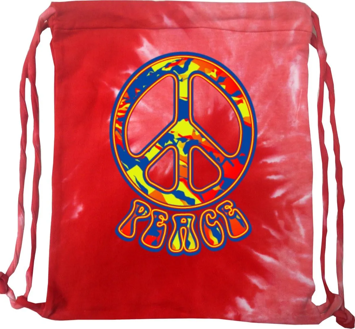 Buy Cool Shirts Peace Bag Funky 70's Peace Sign Tie Dye Drawstring Bag