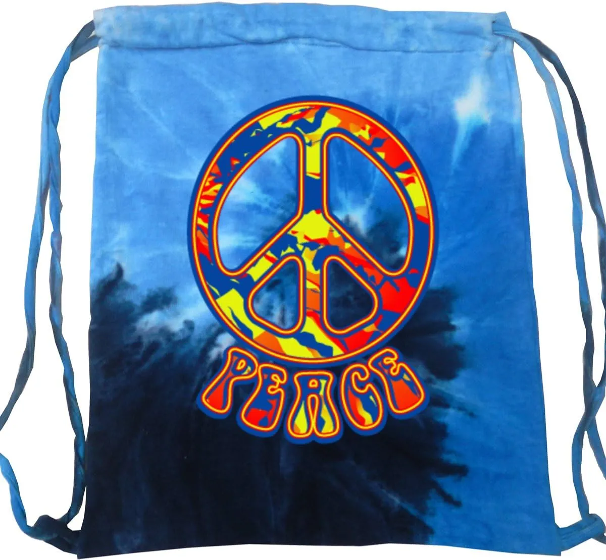 Buy Cool Shirts Peace Bag Funky 70's Peace Sign Tie Dye Drawstring Bag