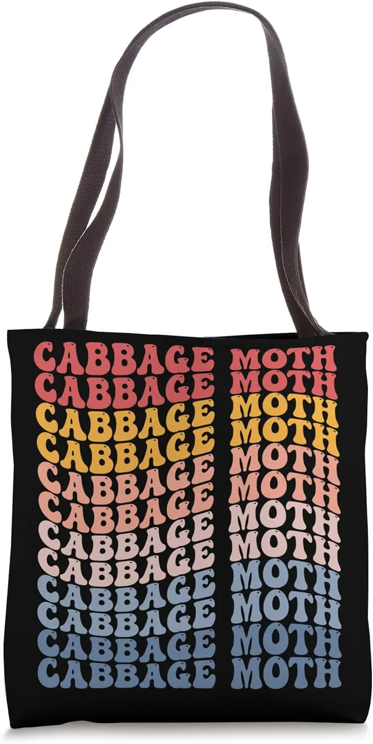 Cabbage Moth Groovy Retro Tote Bag