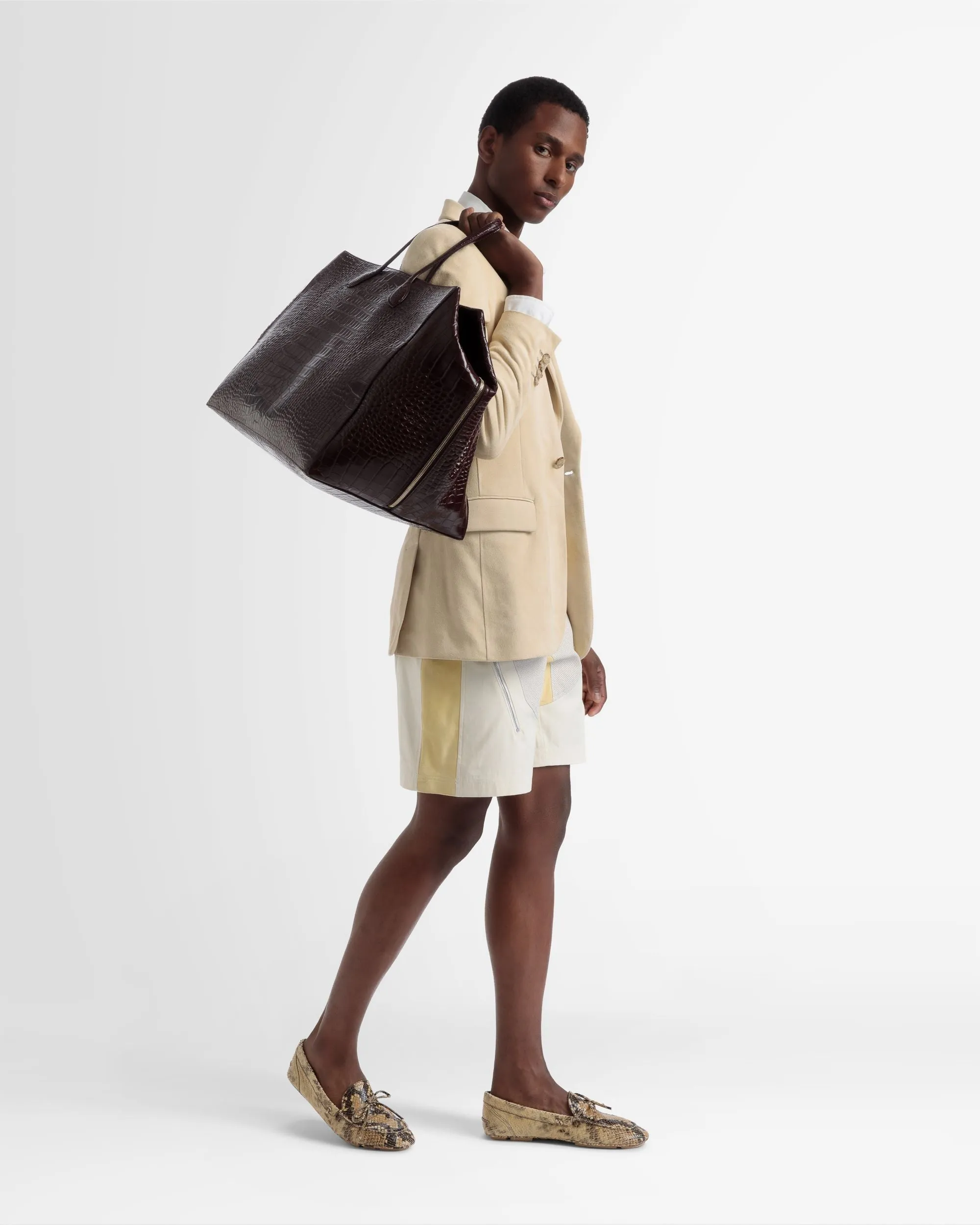 Cal Large Weekender In Crocodile Embossed