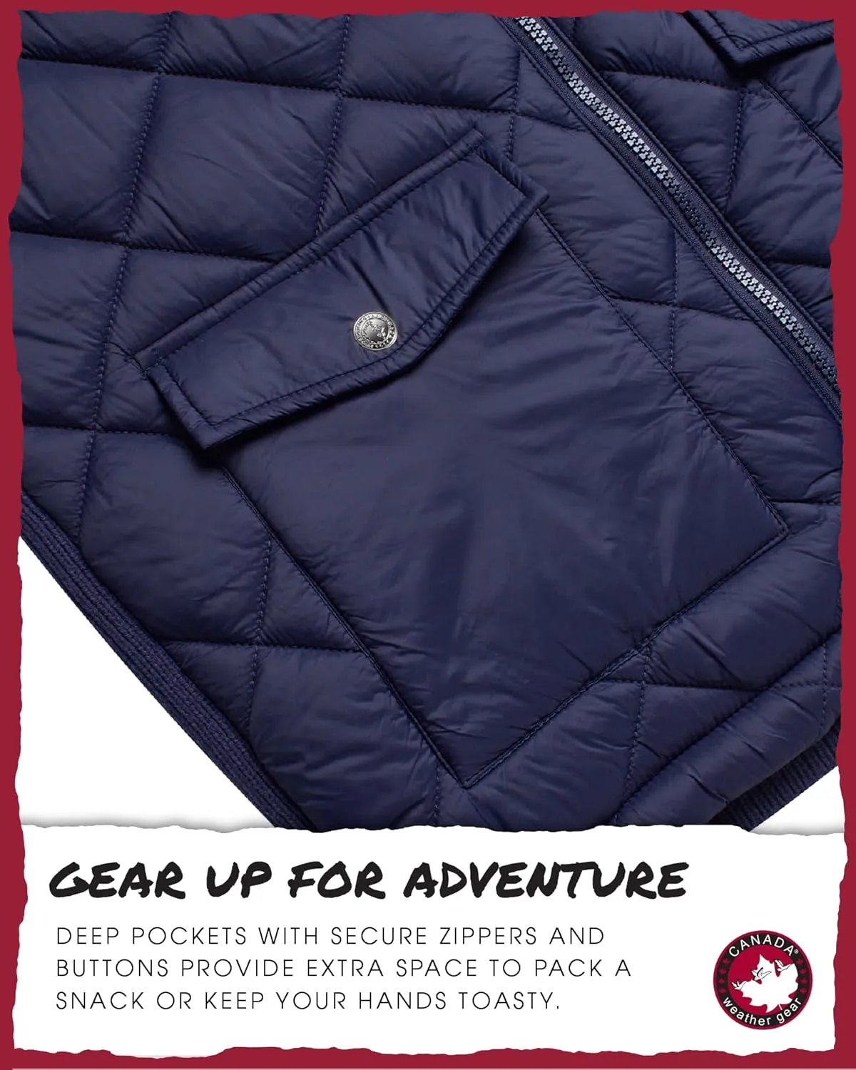 CANADA WEATHER GEAR Men's Vest - Zip Up Sweater Yoke Front and Back Quilted Warm Vest for Men - Men's Outerwear Vests (M-XXL)