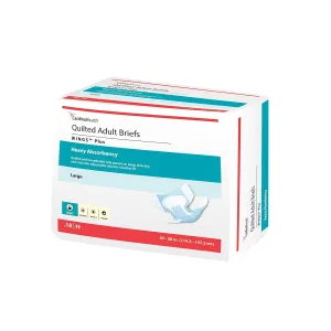 Cardinal Health 66034 Quilted Adult Briefs, Wings Plus, Heavy Absorbency, Large, Case of 4 Bags of 18
