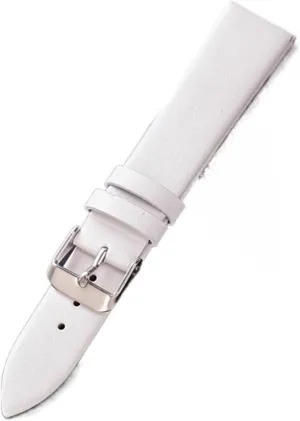 CAREG Watch Accessories 12mm-22mm Leather Watch Band New Green Watch Band Crocodile Leather Needle Chain Compatible With DW Daniel Wellington Durable ( Color : White silver buckle , Size : 16mm )