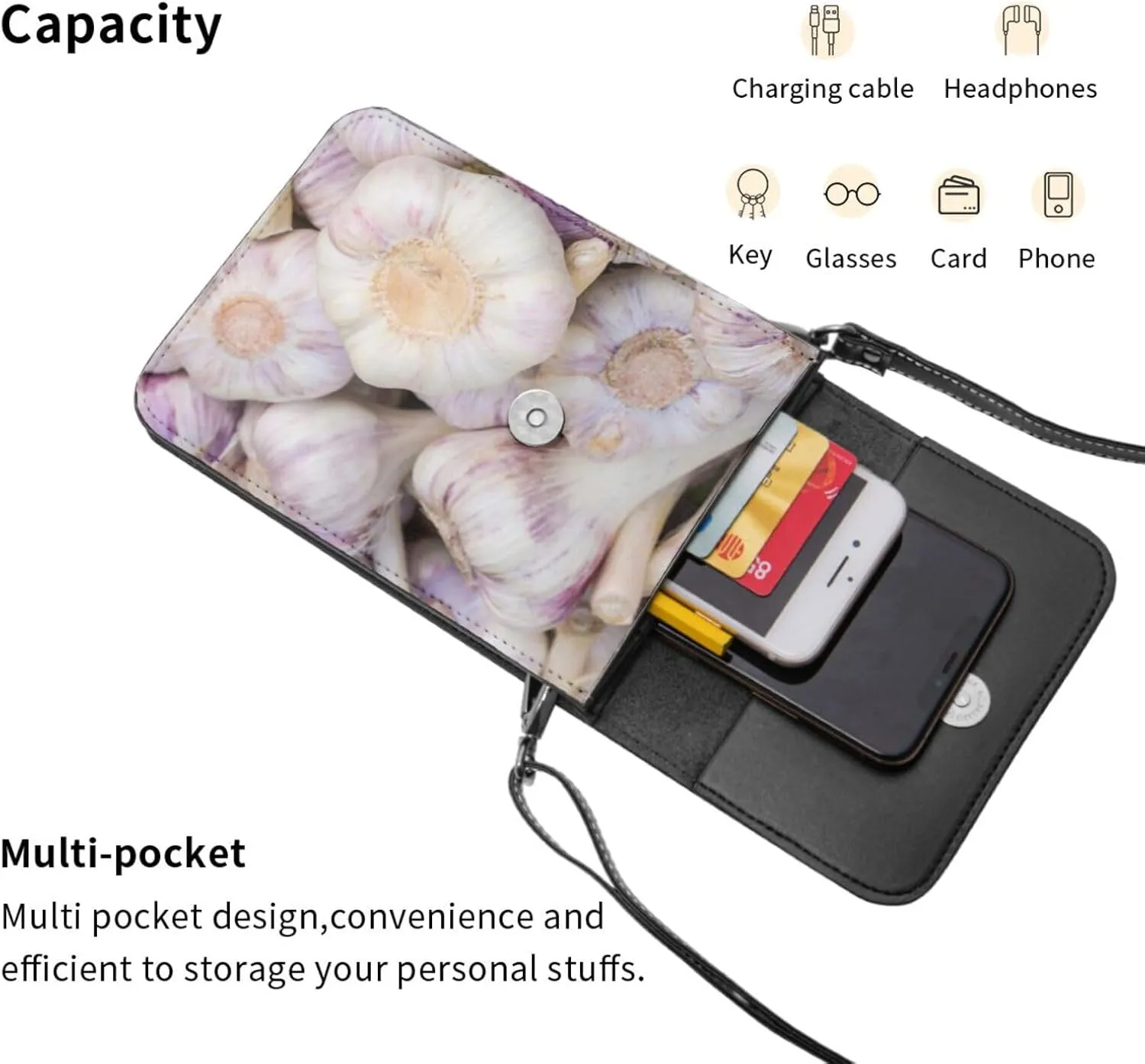 Carton Thunders Leather Crossbody Phone Purse for Women Cute Wallet Bags Lightweight Mini Sling Bag