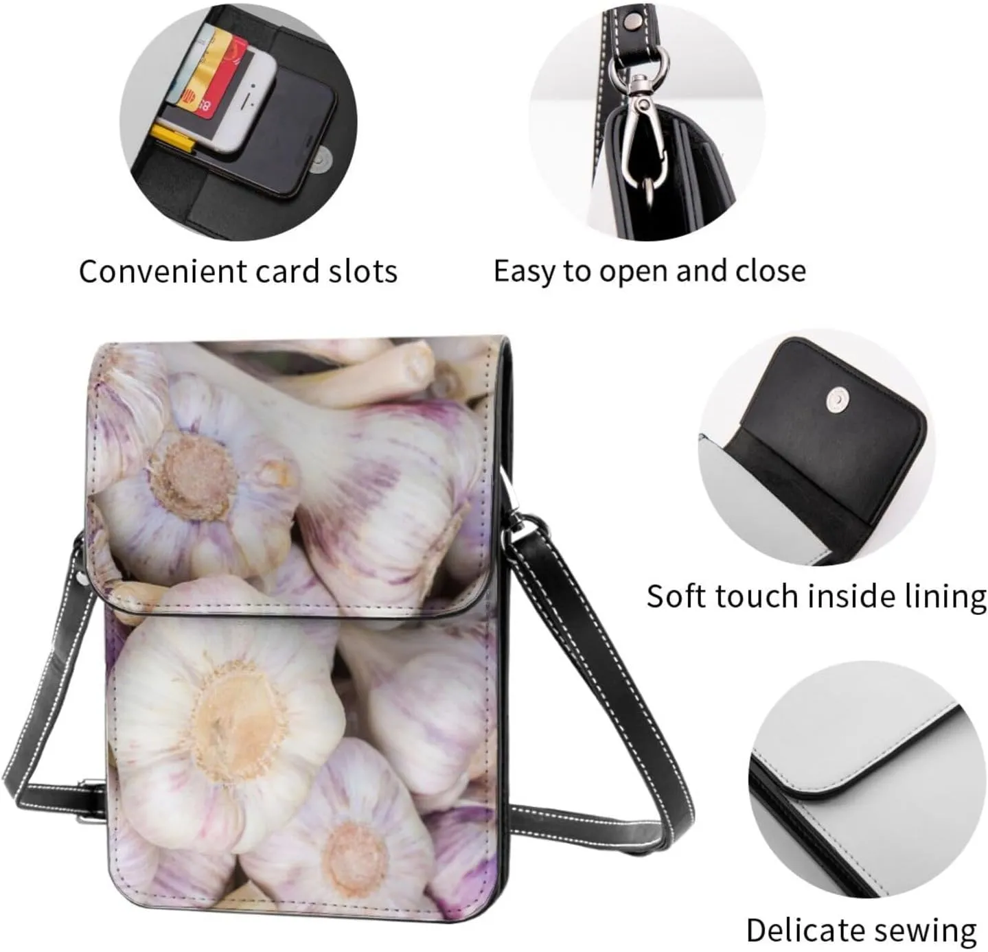 Carton Thunders Leather Crossbody Phone Purse for Women Cute Wallet Bags Lightweight Mini Sling Bag