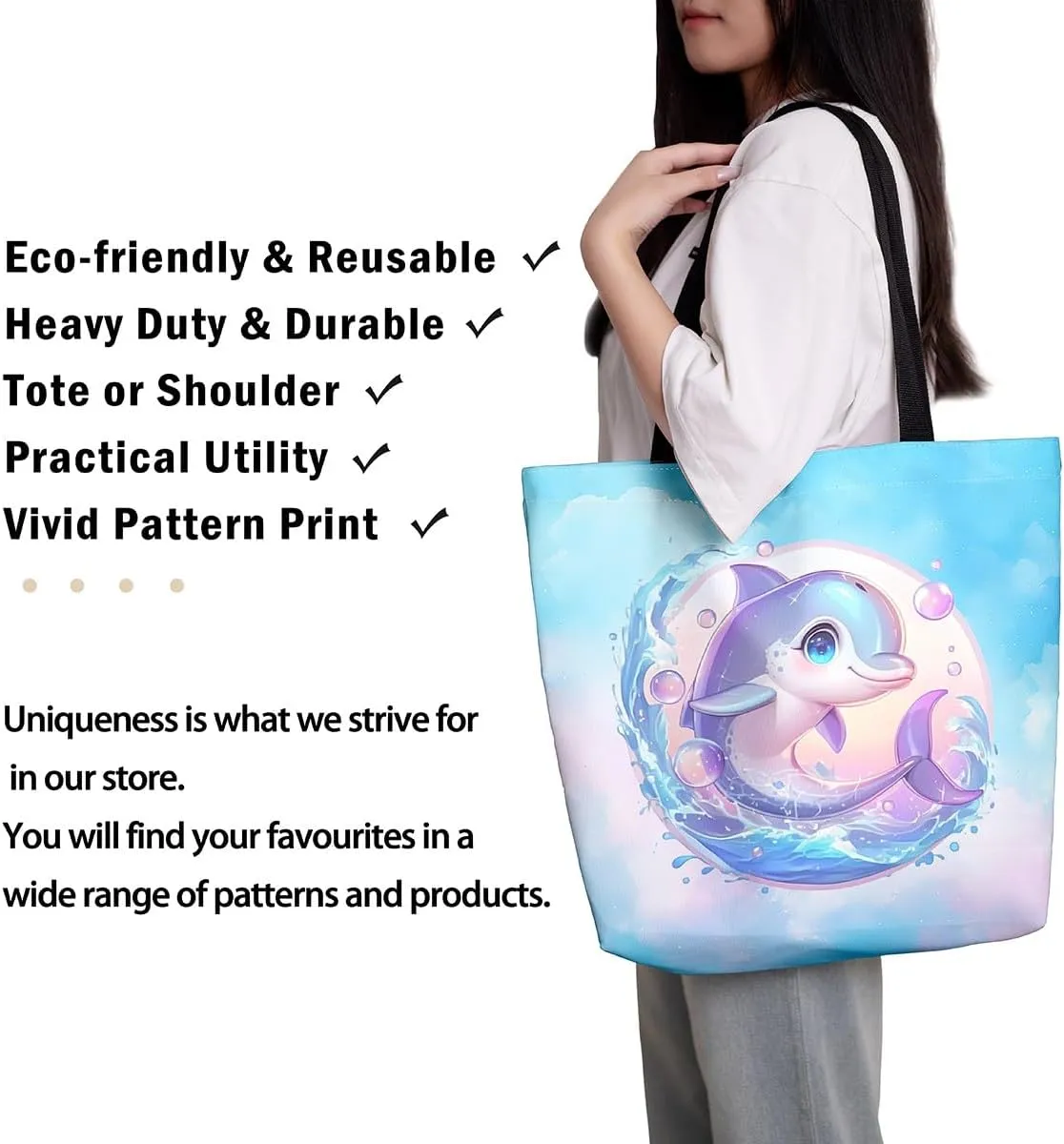 Cartoon Animal Canvas Tote Bag,Cute Tropical Wildlife Shoulder Handbags for Shopping Gym Yoga,Large Capacity