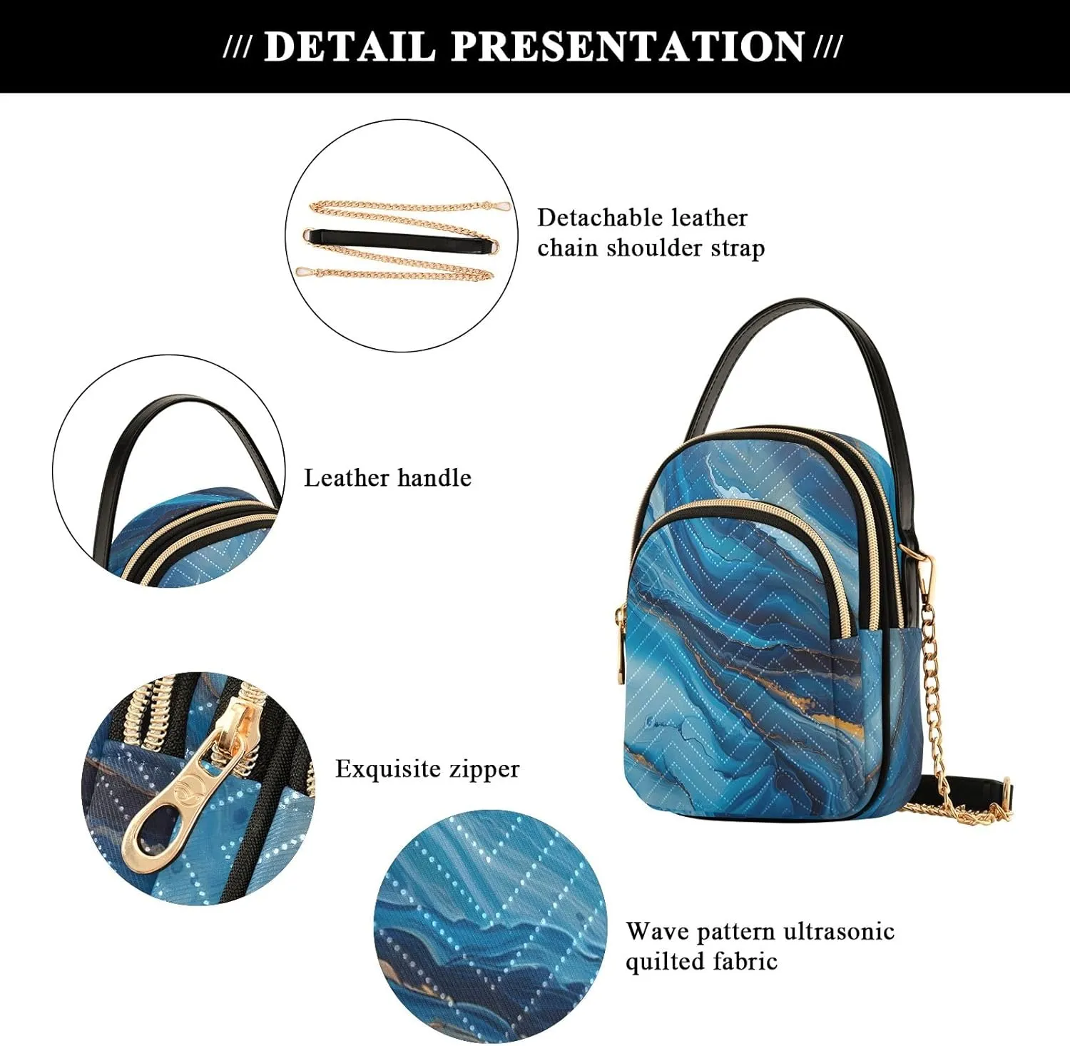 Cartoon Small Handbag Crossbody Bag for Women Quilted Bags Shoulder Purse Phone Wallet Chain Bag
