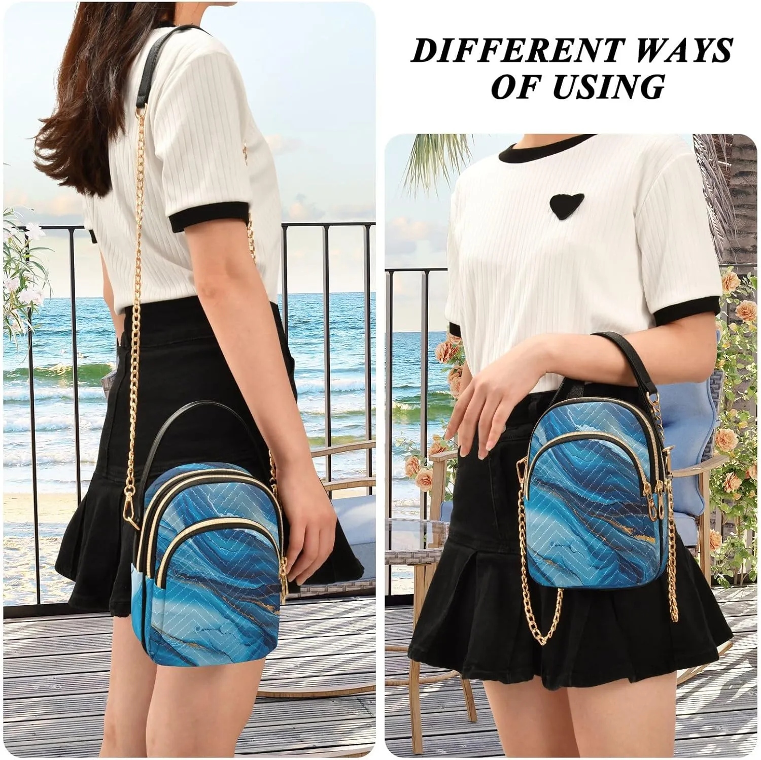 Cartoon Small Handbag Crossbody Bag for Women Quilted Bags Shoulder Purse Phone Wallet Chain Bag