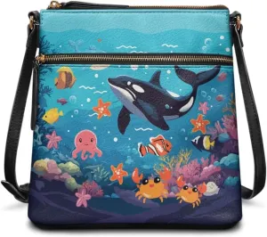 Casual Crossbody Bags for Women PU Shoulder Purse Bag Lightweight Messenger Bag with Zipper for Travel Shopping