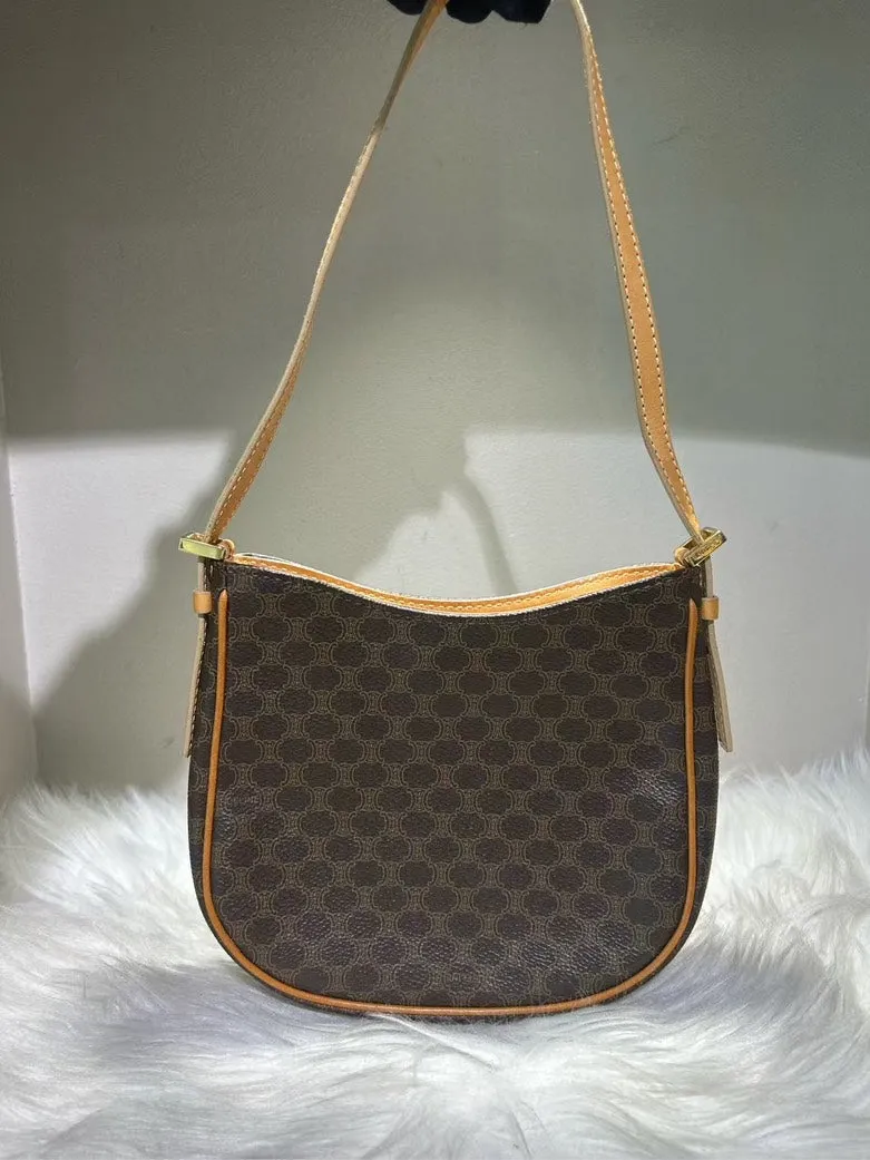 CELINE Macadam Brown Crossbody Bag