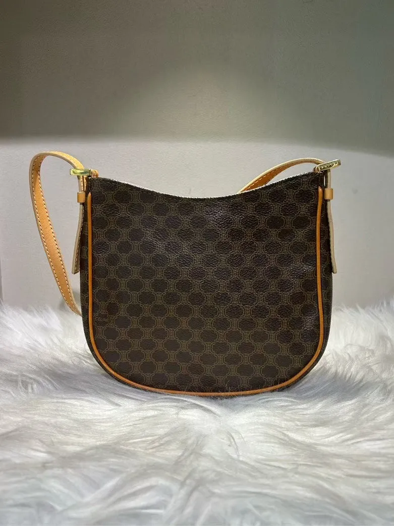 CELINE Macadam Brown Crossbody Bag