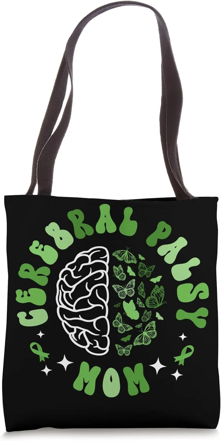 Cerebral Palsy Mom Groovy Mom Of A Cerebral Palsy Warrior Tote Bag