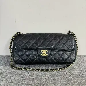 Chanel Classic Quilted Black Leather Shoulder Bag
