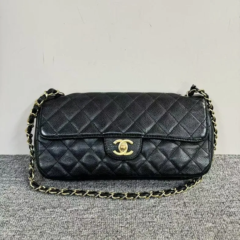 Chanel Classic Quilted Black Leather Shoulder Bag