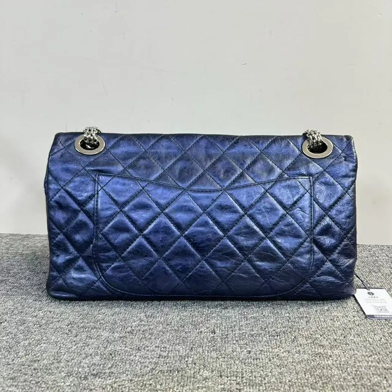 Chanel Preloved 2.55 Bag Navy Leather Shoulder Bag