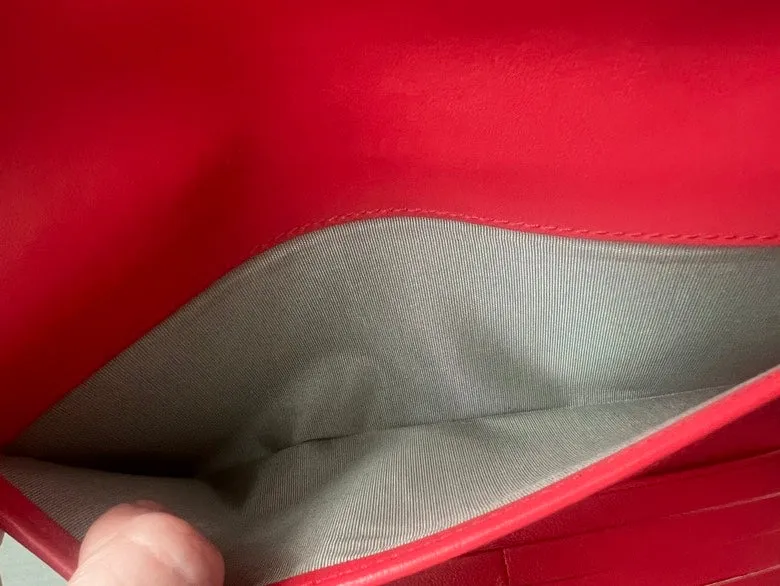 Chanel Quilted Lambskin Red Wallet