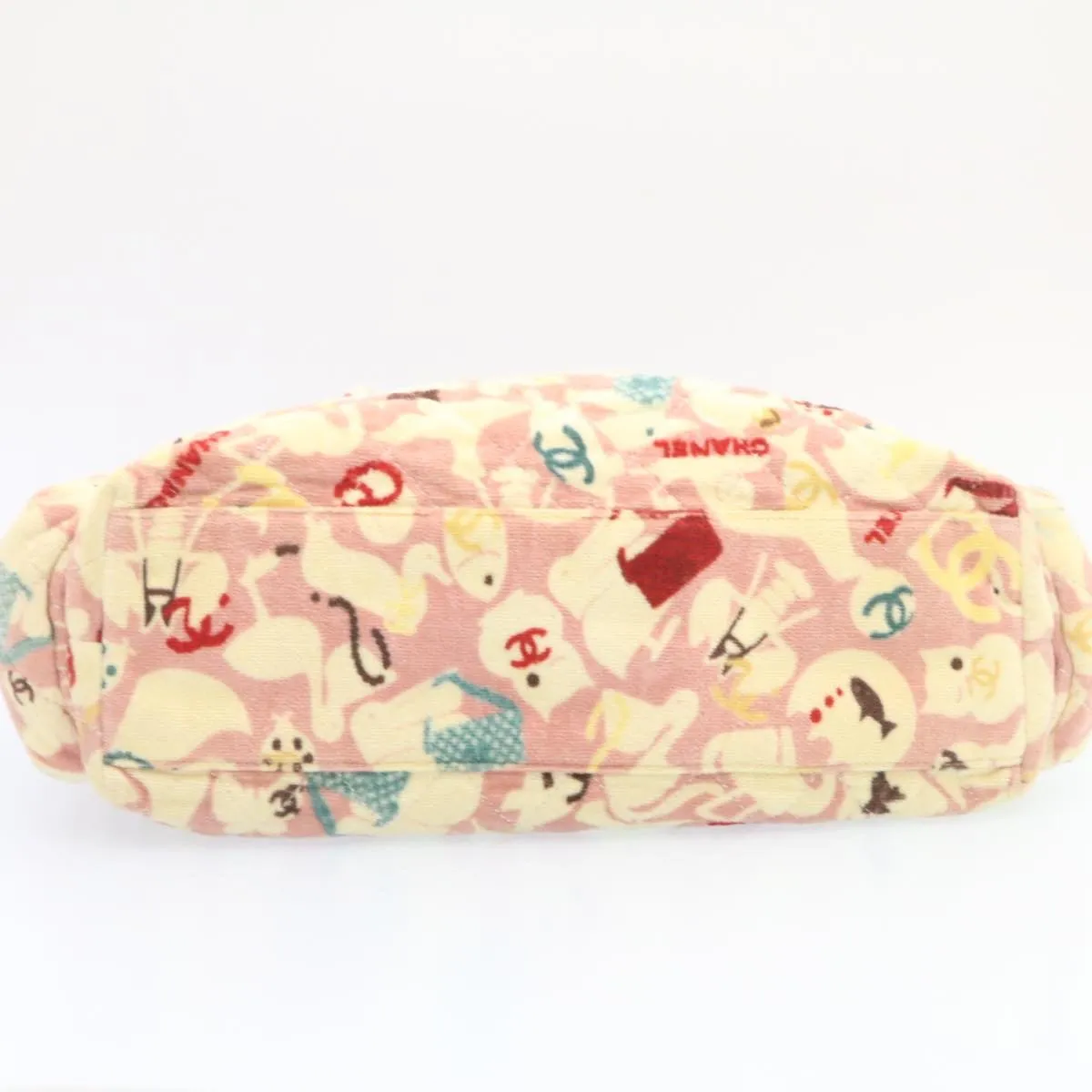 CHANEL Tote Bag Quilted Pile Animal Pattern Pink CC  27024A