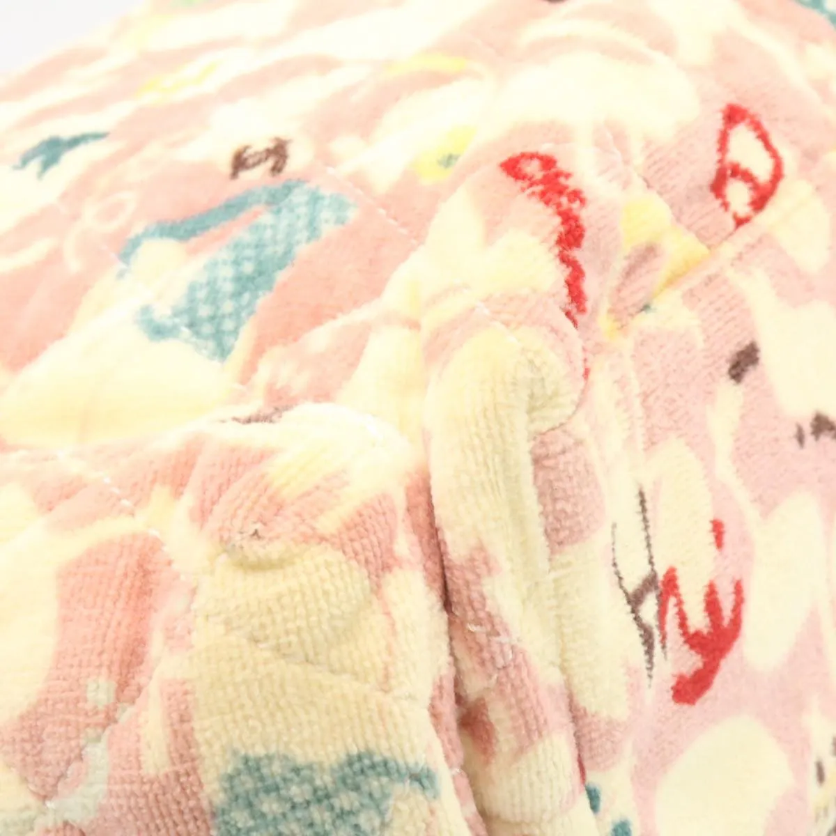CHANEL Tote Bag Quilted Pile Animal Pattern Pink CC  27024A