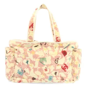 CHANEL Tote Bag Quilted Pile Animal Pattern Pink CC  27024A