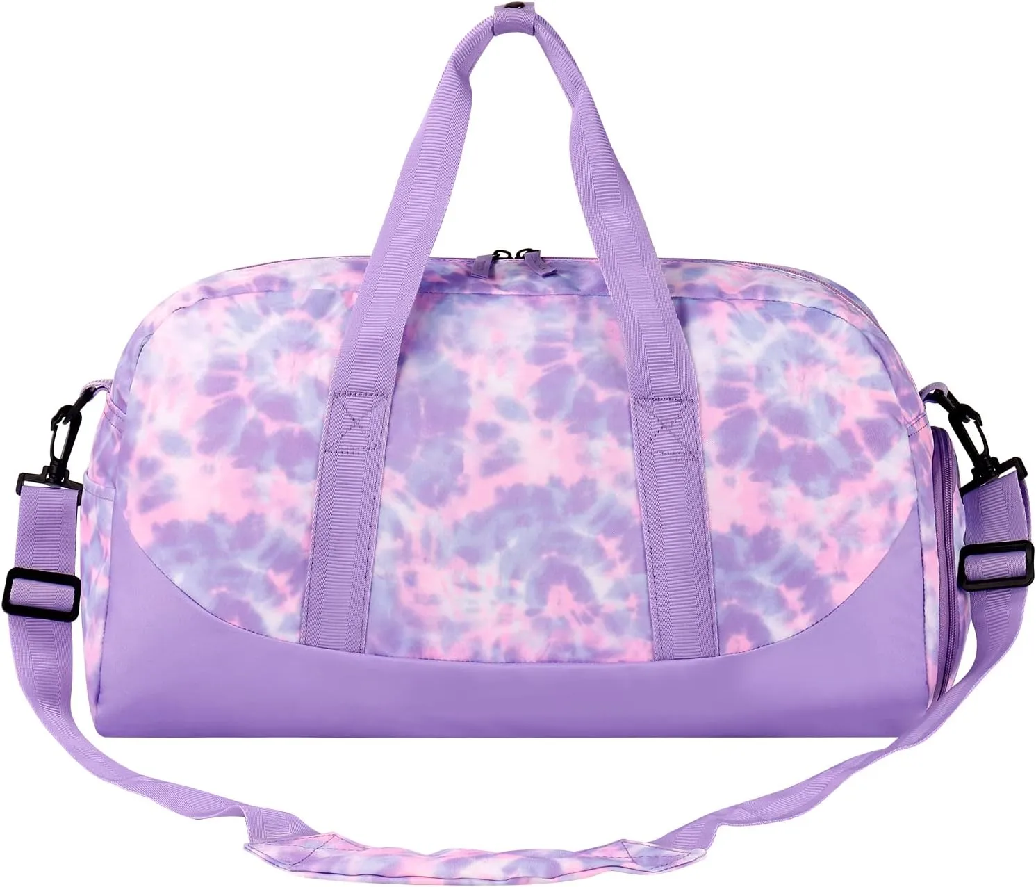 Choco Mocha Kids Duffle Bag Girls - Tie Dye Overnight Bags for Girl Ages 9-12, Purple