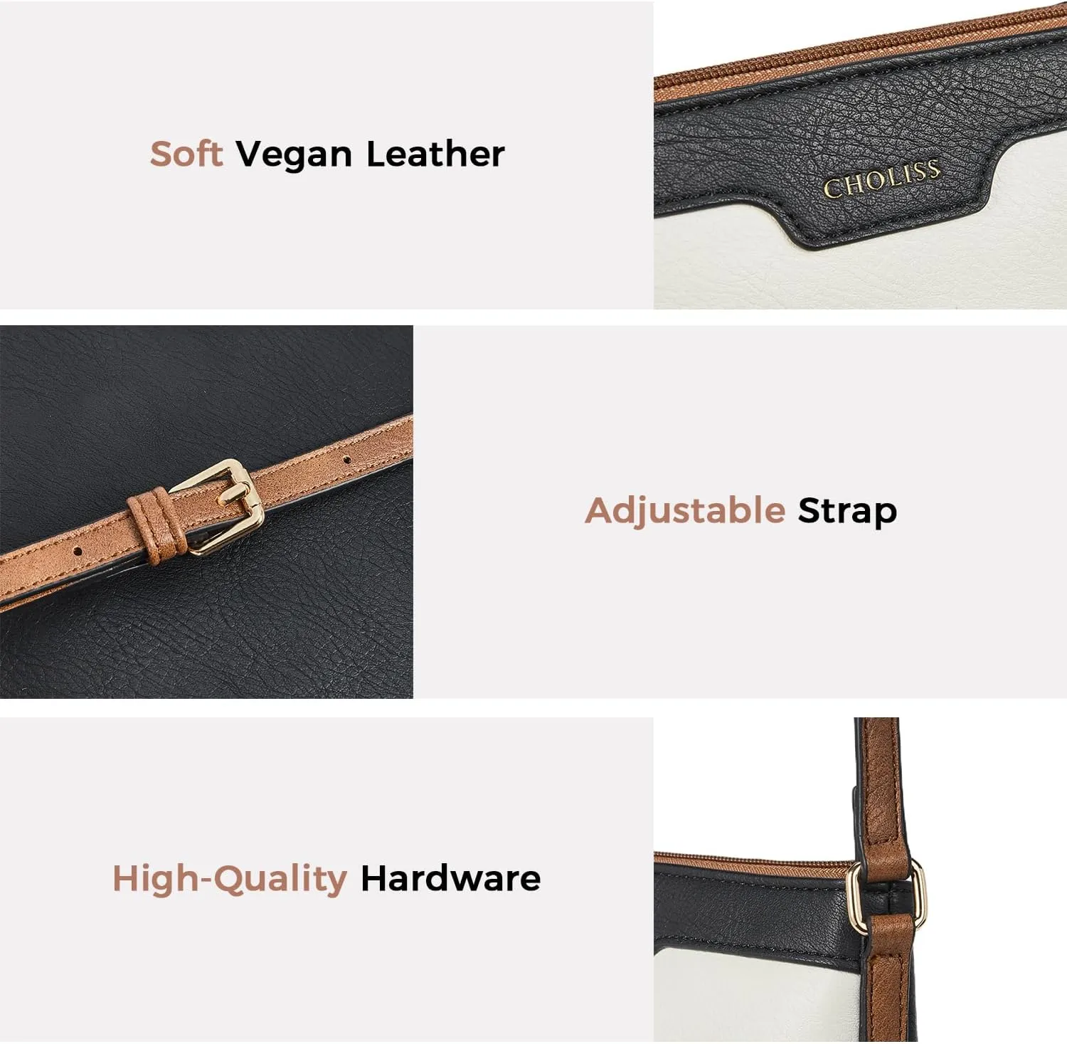 CHOLISS Mini Crossbody Bags for Women, Small Purses for Women with Vegan Leather, Travel Over Shoulder Bag