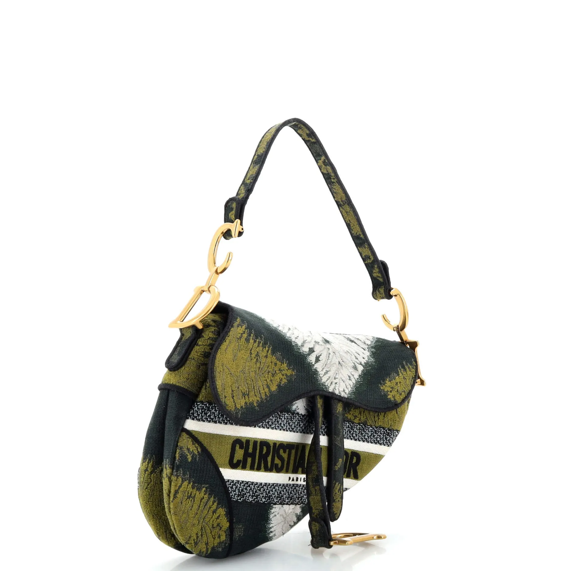 Christian Dior Saddle Bag Tie Dye Embroidered Canvas Medium
