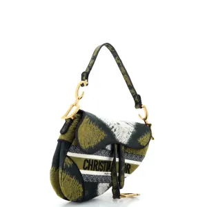 Christian Dior Saddle Bag Tie Dye Embroidered Canvas Medium