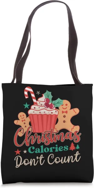 Christmas Calories Don't Count, Groovy Christmas, Funny Xmas Tote Bag