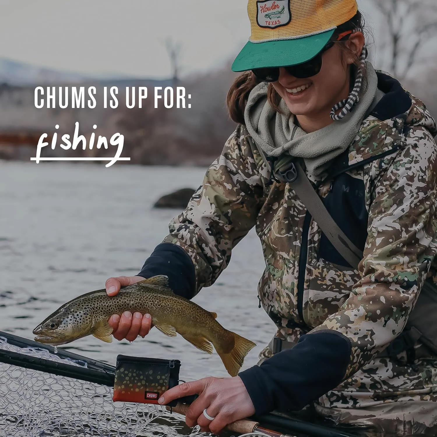 Chums Surfshorts Wallet - Lightweight Slim Wallet with RFID Blocking Card & Clear ID Window - Zippered, Water Resistant w/Key Ring - Tie Dye