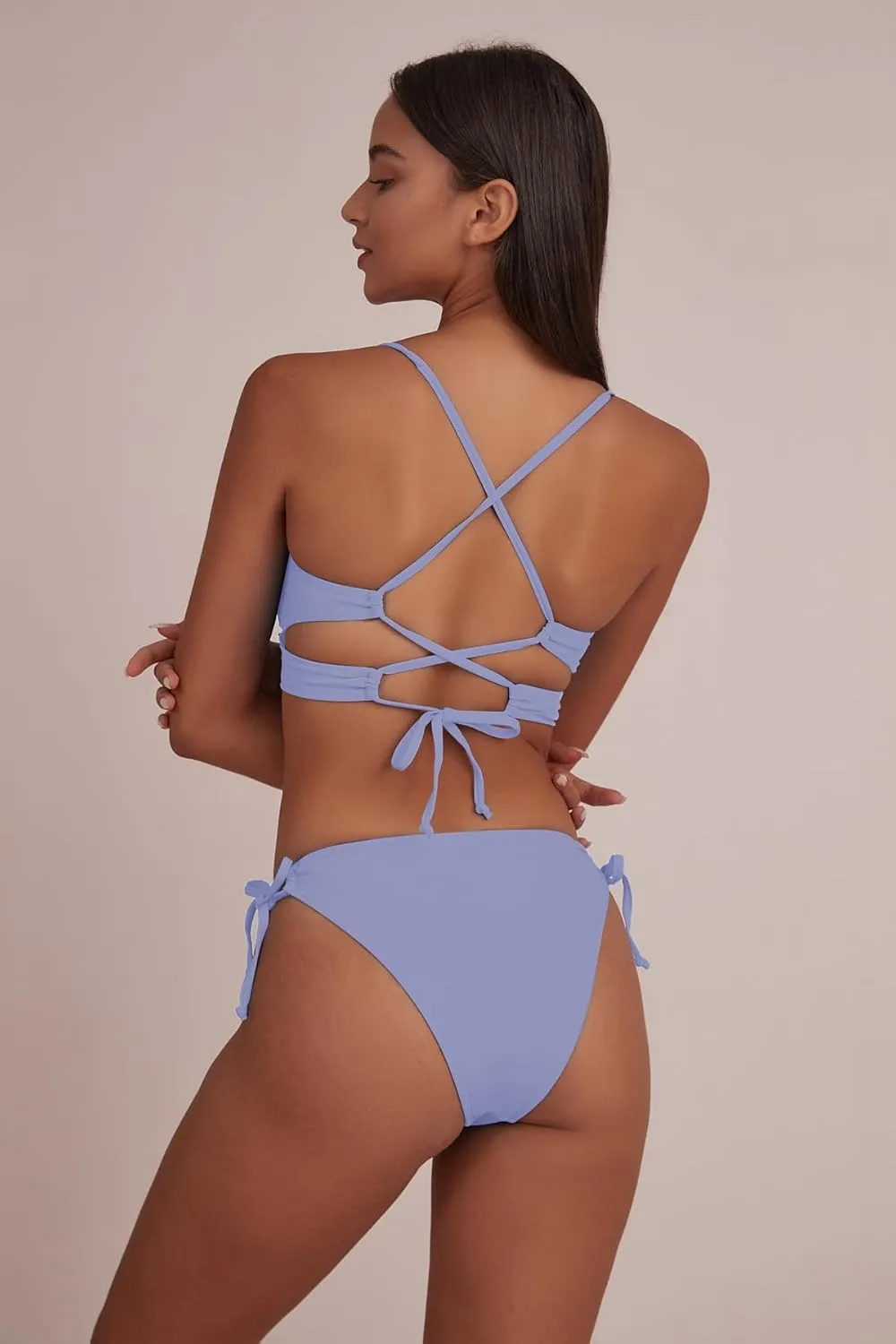 CHYRII Womens Sexy Cutout Bikini Sets Lace Up High Cut Thong Two Piece Swimsuit